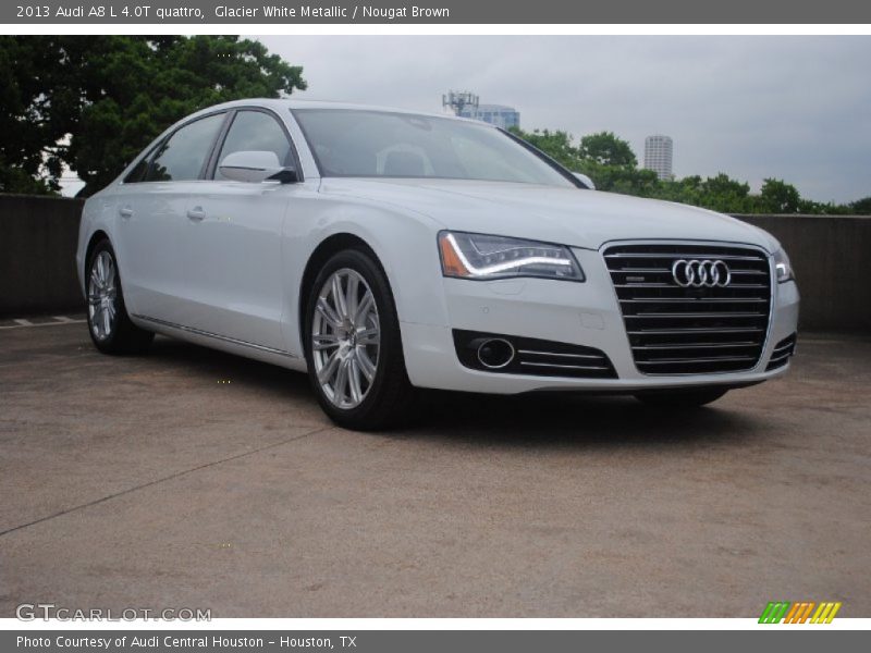 Glacier White Metallic / Nougat Brown 2013 Audi A8 L 4.0T quattro
