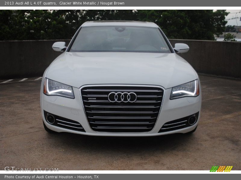 Glacier White Metallic / Nougat Brown 2013 Audi A8 L 4.0T quattro