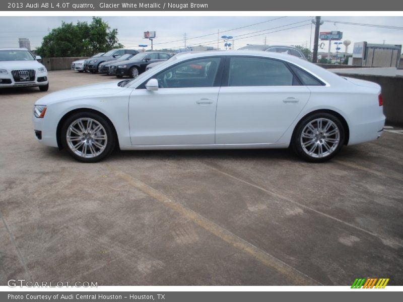 Glacier White Metallic / Nougat Brown 2013 Audi A8 L 4.0T quattro