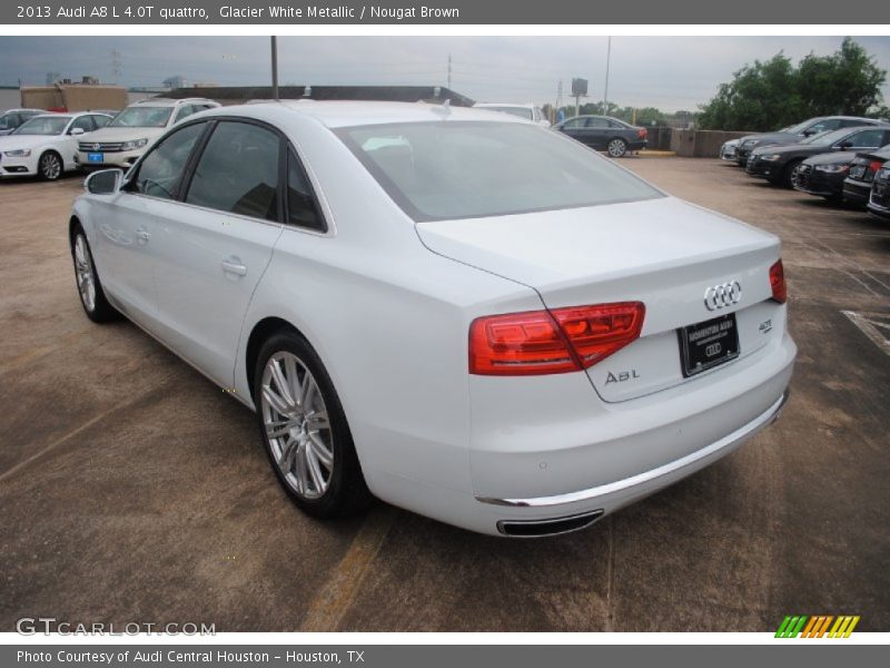 Glacier White Metallic / Nougat Brown 2013 Audi A8 L 4.0T quattro