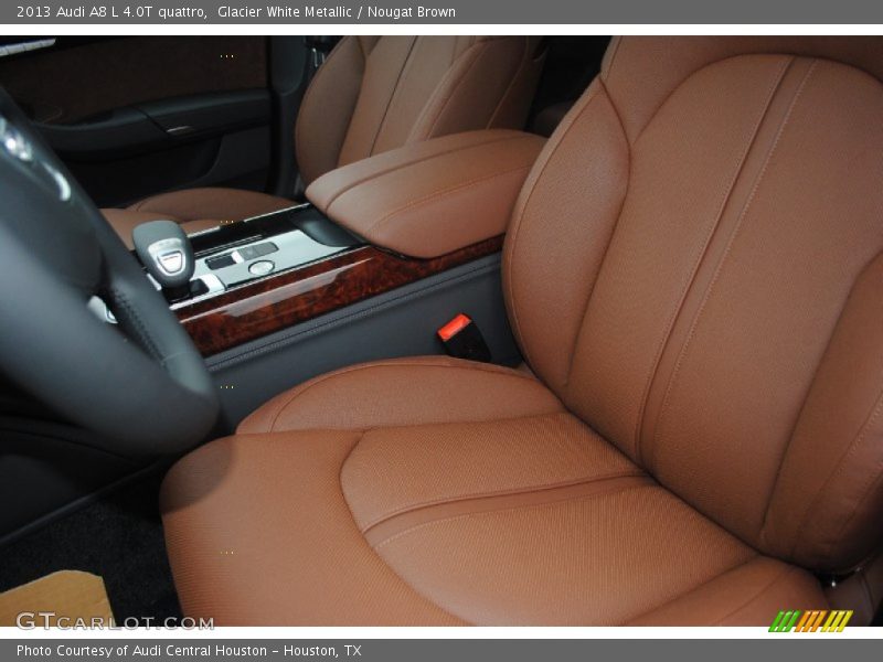 Glacier White Metallic / Nougat Brown 2013 Audi A8 L 4.0T quattro