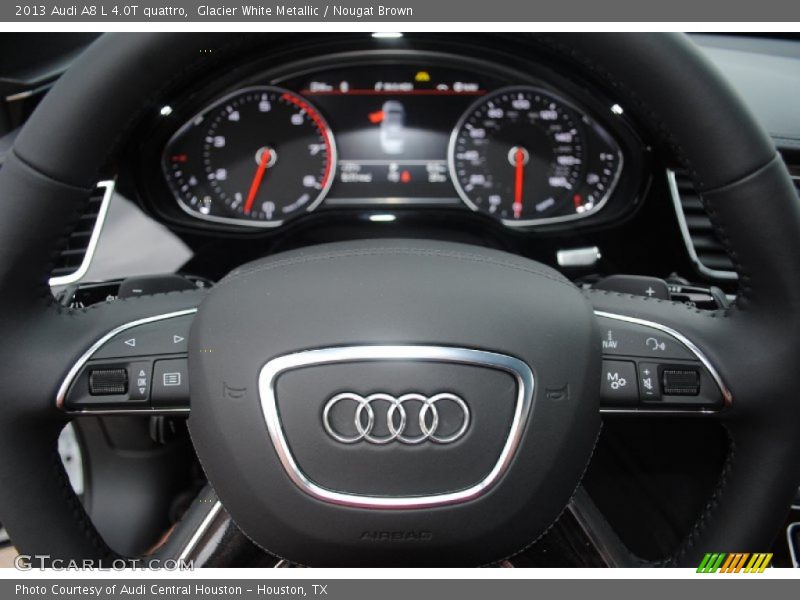 Glacier White Metallic / Nougat Brown 2013 Audi A8 L 4.0T quattro
