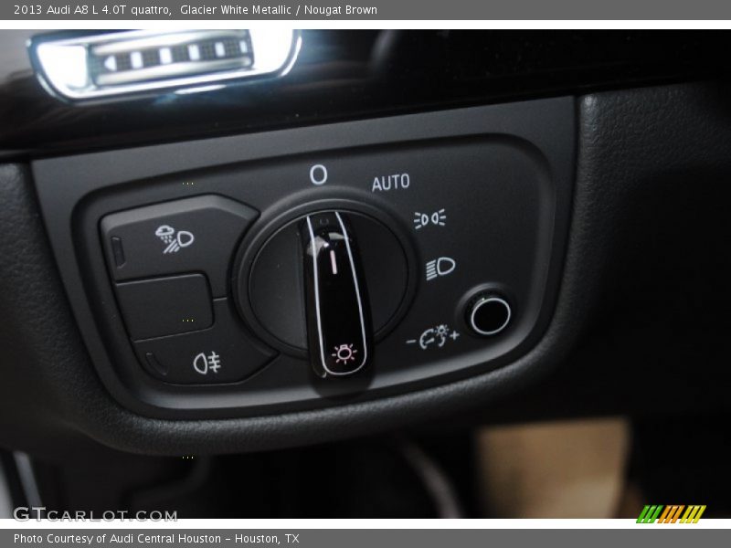 Glacier White Metallic / Nougat Brown 2013 Audi A8 L 4.0T quattro