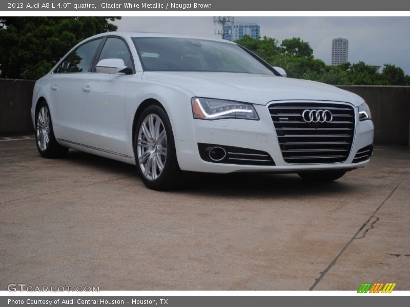 Glacier White Metallic / Nougat Brown 2013 Audi A8 L 4.0T quattro