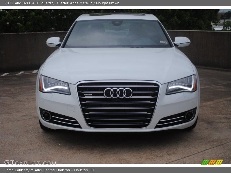 Glacier White Metallic / Nougat Brown 2013 Audi A8 L 4.0T quattro