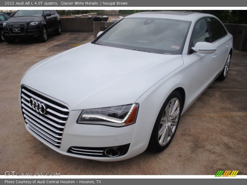 Glacier White Metallic / Nougat Brown 2013 Audi A8 L 4.0T quattro
