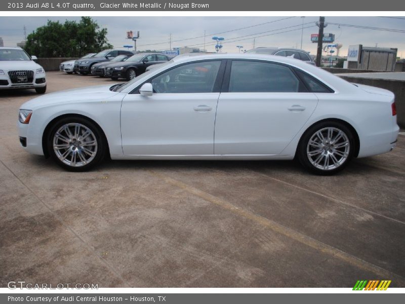 Glacier White Metallic / Nougat Brown 2013 Audi A8 L 4.0T quattro