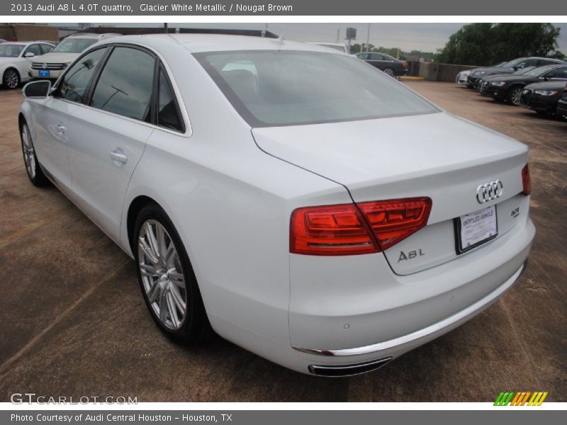 Glacier White Metallic / Nougat Brown 2013 Audi A8 L 4.0T quattro