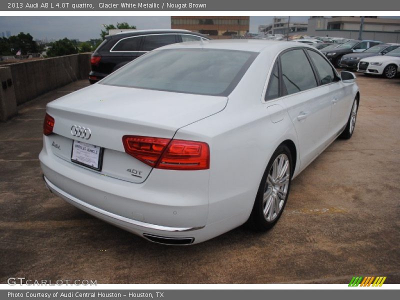 Glacier White Metallic / Nougat Brown 2013 Audi A8 L 4.0T quattro