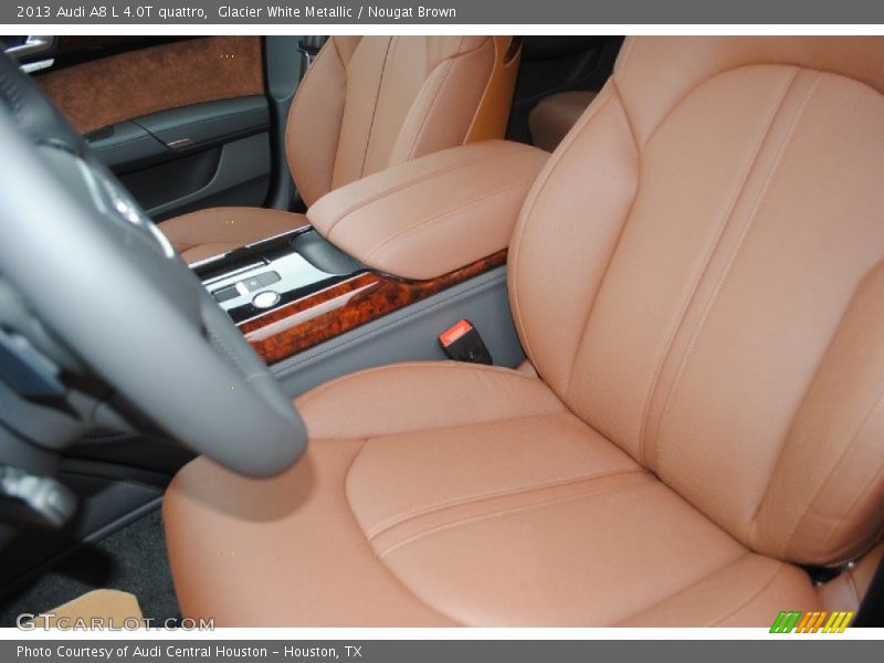 Glacier White Metallic / Nougat Brown 2013 Audi A8 L 4.0T quattro