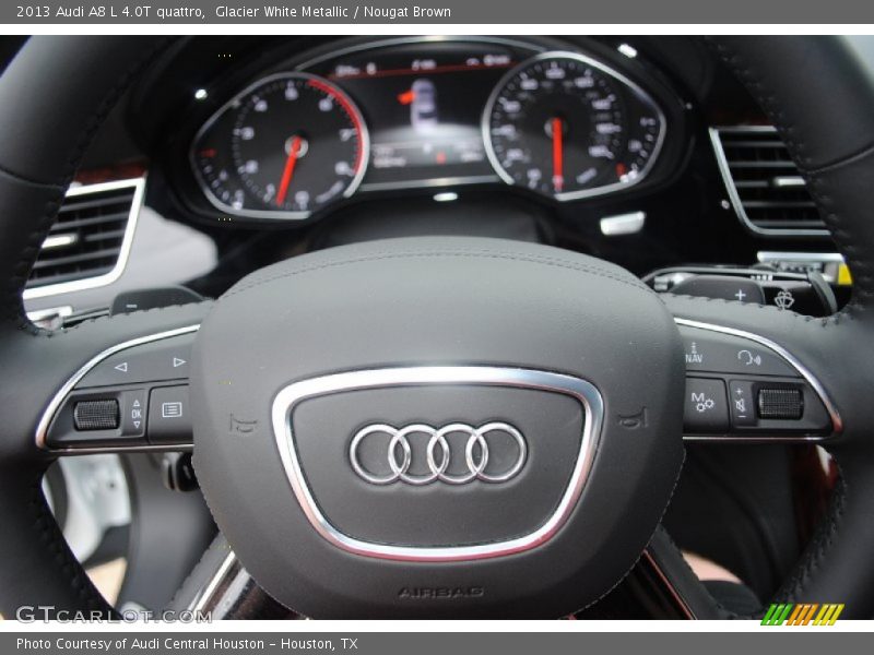 Glacier White Metallic / Nougat Brown 2013 Audi A8 L 4.0T quattro