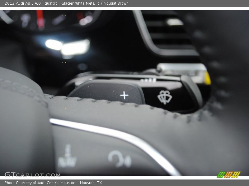 Glacier White Metallic / Nougat Brown 2013 Audi A8 L 4.0T quattro