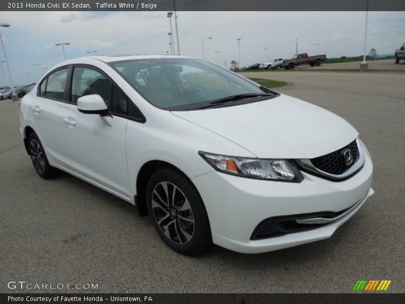 Taffeta White / Beige 2013 Honda Civic EX Sedan