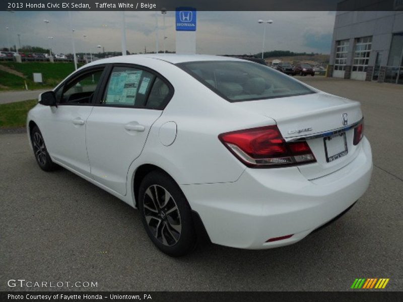 Taffeta White / Beige 2013 Honda Civic EX Sedan