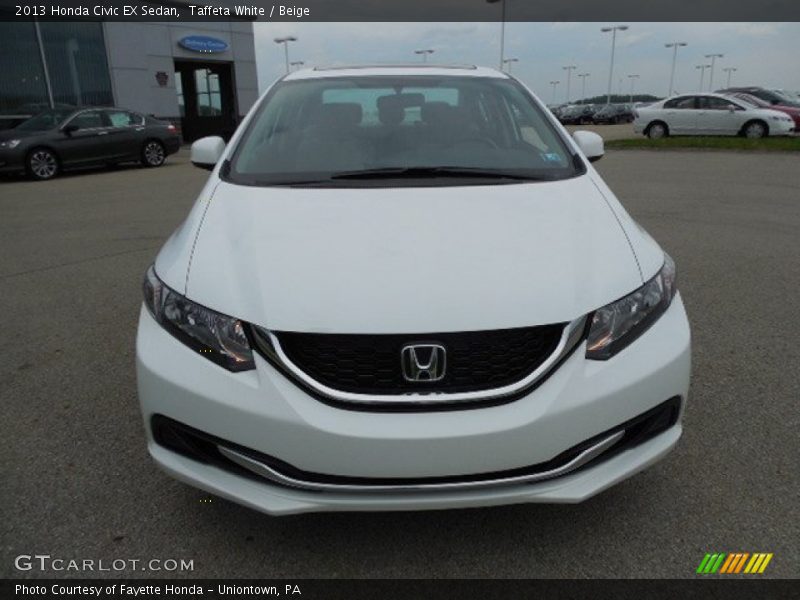 Taffeta White / Beige 2013 Honda Civic EX Sedan