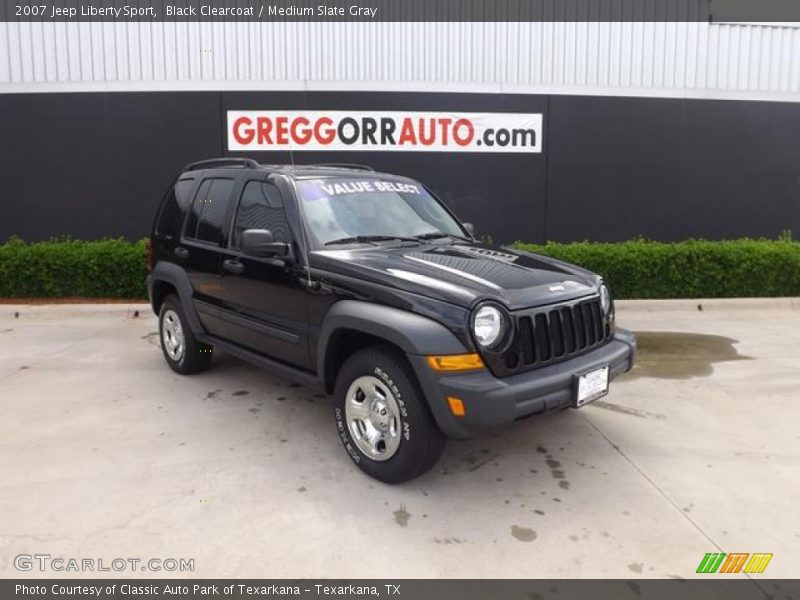 Black Clearcoat / Medium Slate Gray 2007 Jeep Liberty Sport