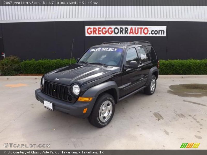 Black Clearcoat / Medium Slate Gray 2007 Jeep Liberty Sport