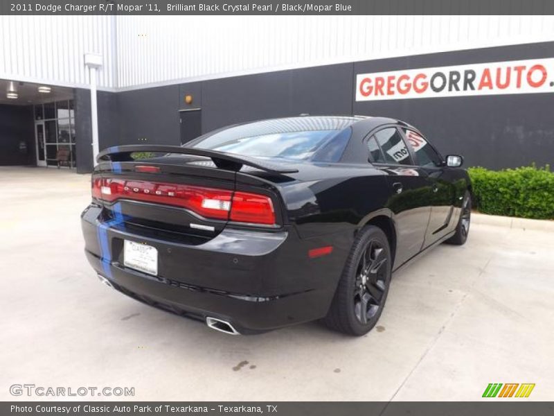 Brilliant Black Crystal Pearl / Black/Mopar Blue 2011 Dodge Charger R/T Mopar '11