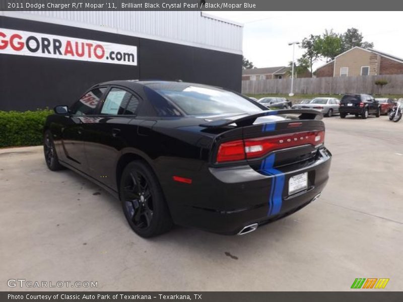 Brilliant Black Crystal Pearl / Black/Mopar Blue 2011 Dodge Charger R/T Mopar '11
