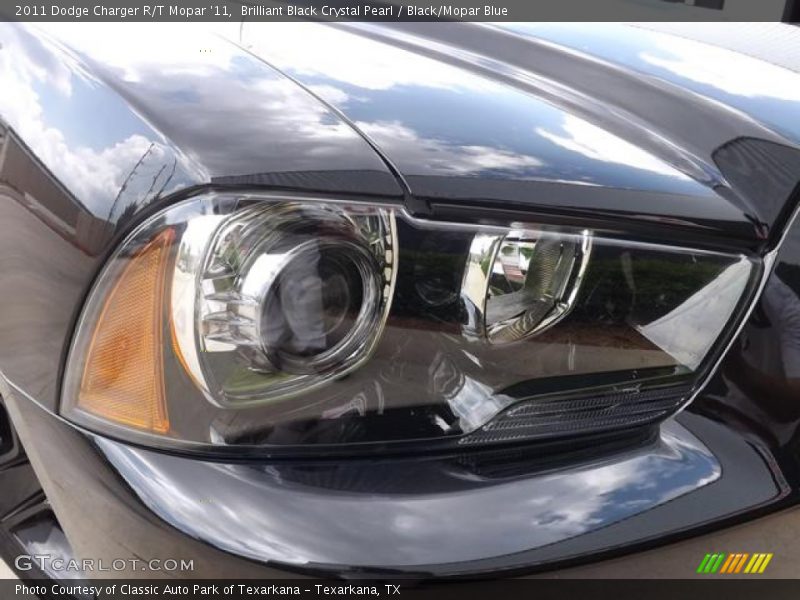 Brilliant Black Crystal Pearl / Black/Mopar Blue 2011 Dodge Charger R/T Mopar '11