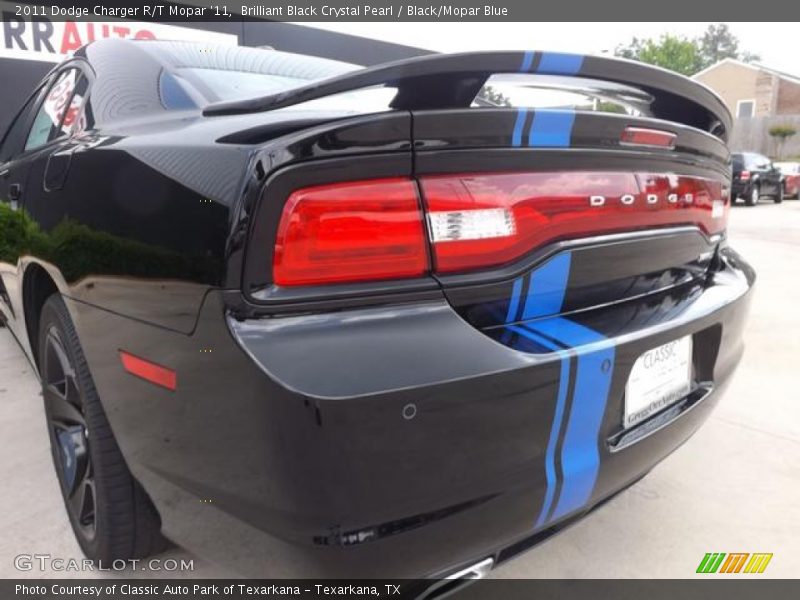 Brilliant Black Crystal Pearl / Black/Mopar Blue 2011 Dodge Charger R/T Mopar '11