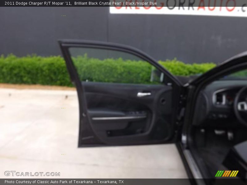 Brilliant Black Crystal Pearl / Black/Mopar Blue 2011 Dodge Charger R/T Mopar '11