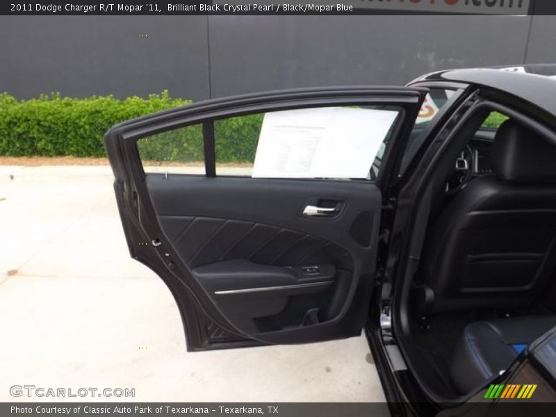 Brilliant Black Crystal Pearl / Black/Mopar Blue 2011 Dodge Charger R/T Mopar '11