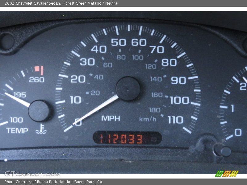 Forest Green Metallic / Neutral 2002 Chevrolet Cavalier Sedan