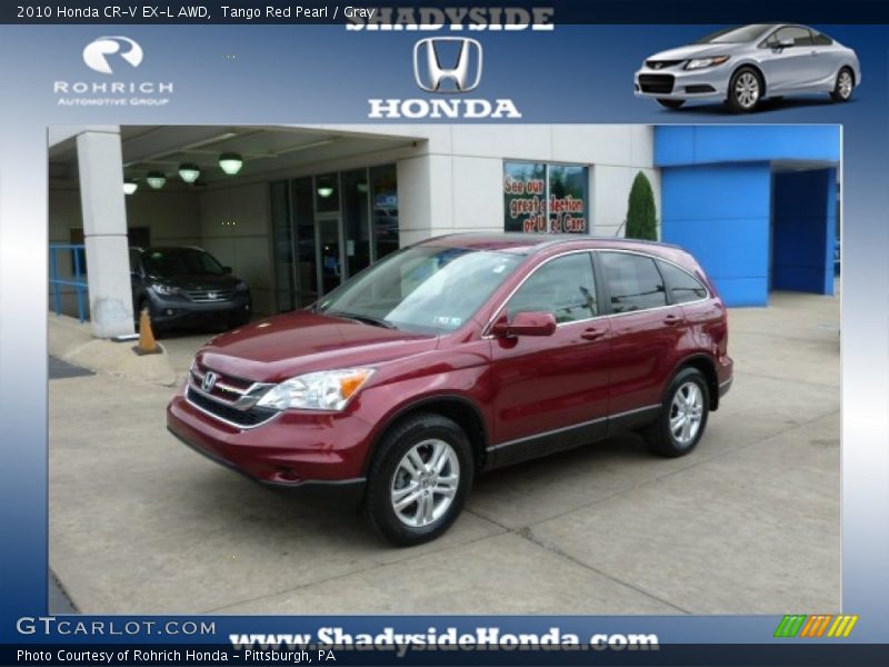 Tango Red Pearl / Gray 2010 Honda CR-V EX-L AWD
