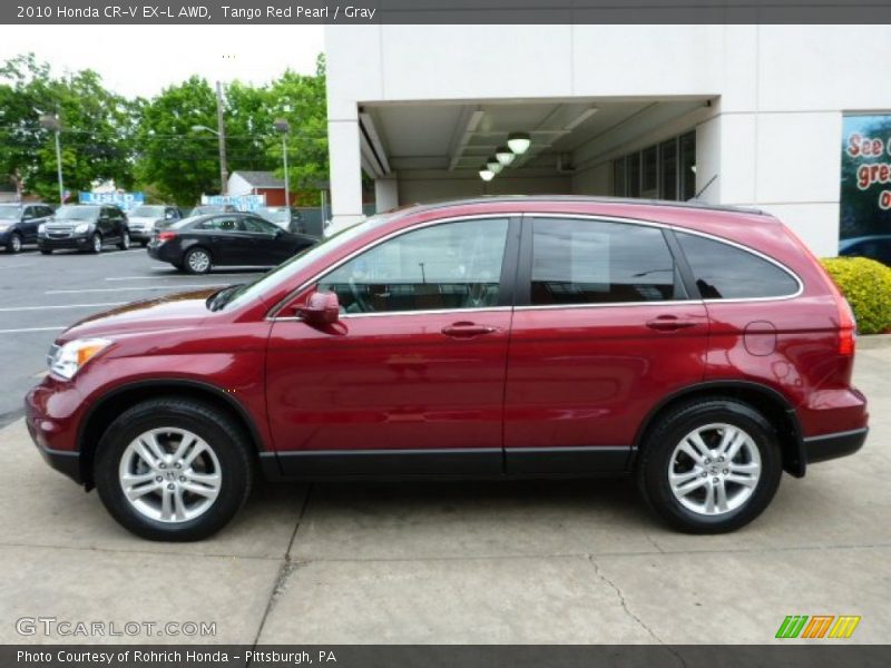 Tango Red Pearl / Gray 2010 Honda CR-V EX-L AWD