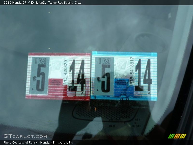 Tango Red Pearl / Gray 2010 Honda CR-V EX-L AWD