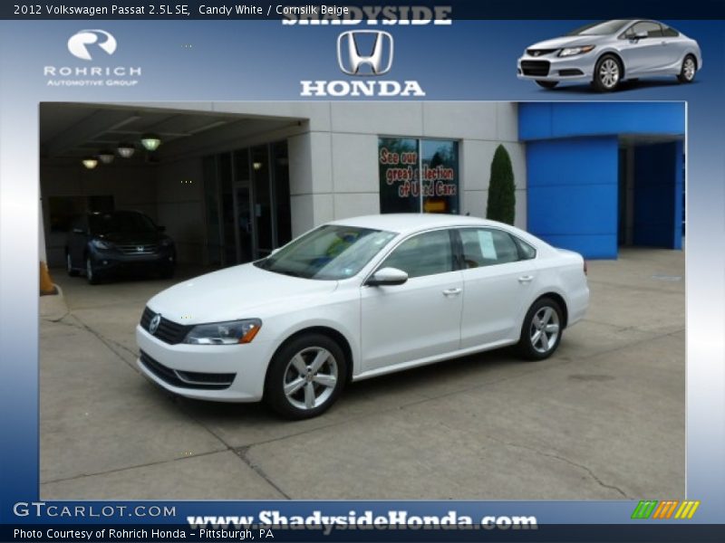 Candy White / Cornsilk Beige 2012 Volkswagen Passat 2.5L SE