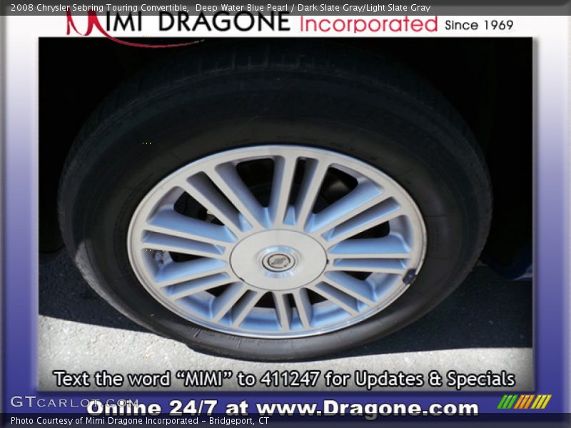 Deep Water Blue Pearl / Dark Slate Gray/Light Slate Gray 2008 Chrysler Sebring Touring Convertible