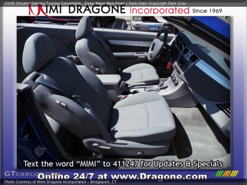 Deep Water Blue Pearl / Dark Slate Gray/Light Slate Gray 2008 Chrysler Sebring Touring Convertible