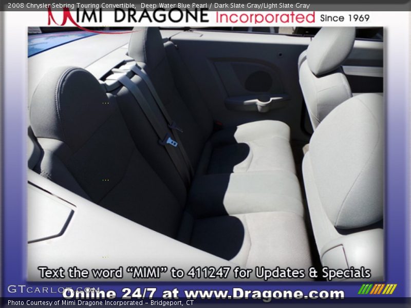 Deep Water Blue Pearl / Dark Slate Gray/Light Slate Gray 2008 Chrysler Sebring Touring Convertible