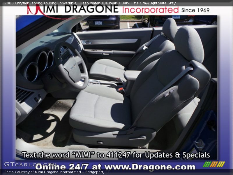 Deep Water Blue Pearl / Dark Slate Gray/Light Slate Gray 2008 Chrysler Sebring Touring Convertible