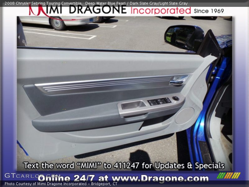 Deep Water Blue Pearl / Dark Slate Gray/Light Slate Gray 2008 Chrysler Sebring Touring Convertible