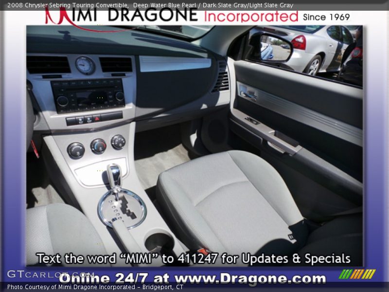 Deep Water Blue Pearl / Dark Slate Gray/Light Slate Gray 2008 Chrysler Sebring Touring Convertible