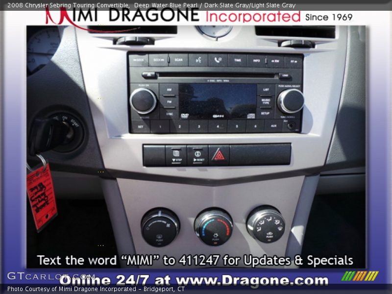 Deep Water Blue Pearl / Dark Slate Gray/Light Slate Gray 2008 Chrysler Sebring Touring Convertible