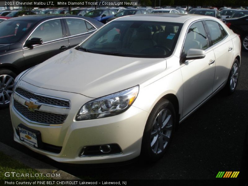 White Diamond Tricoat / Cocoa/Light Neutral 2013 Chevrolet Malibu LTZ