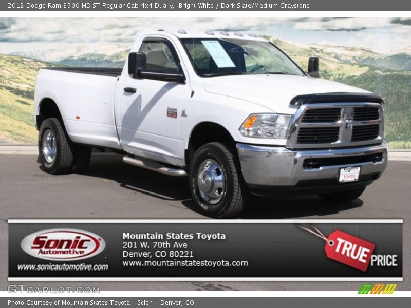 Bright White / Dark Slate/Medium Graystone 2012 Dodge Ram 3500 HD ST Regular Cab 4x4 Dually