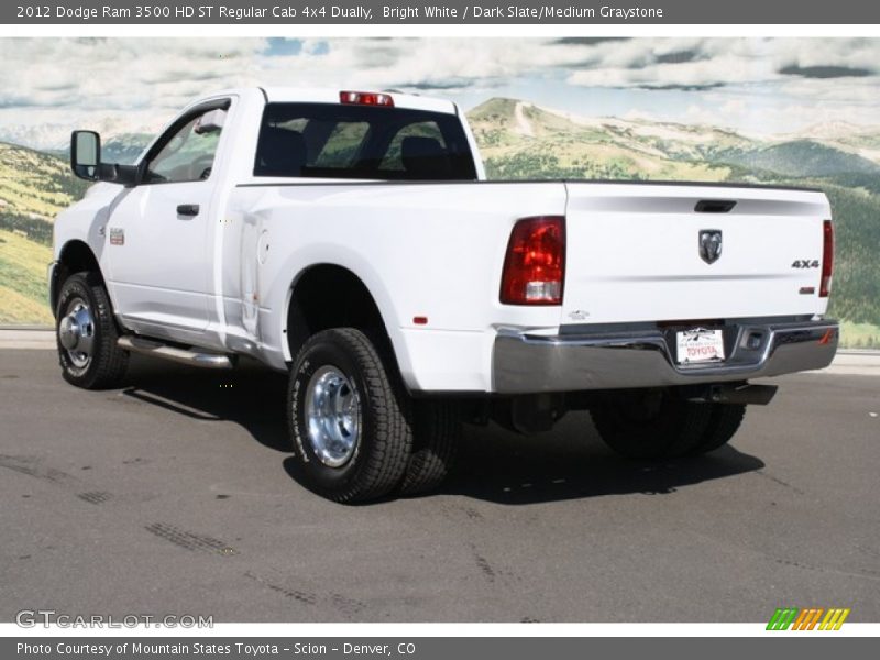 Bright White / Dark Slate/Medium Graystone 2012 Dodge Ram 3500 HD ST Regular Cab 4x4 Dually