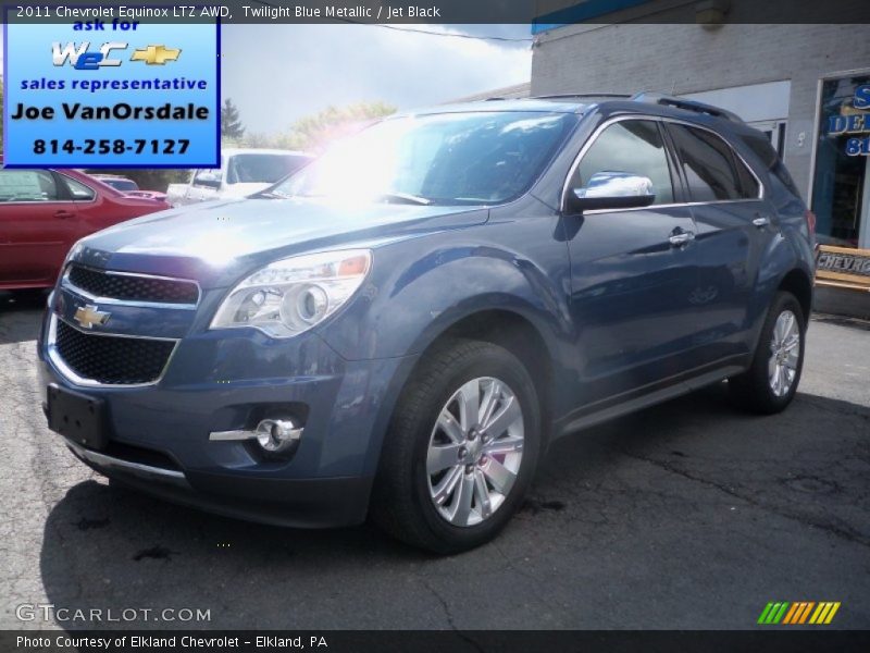 Twilight Blue Metallic / Jet Black 2011 Chevrolet Equinox LTZ AWD
