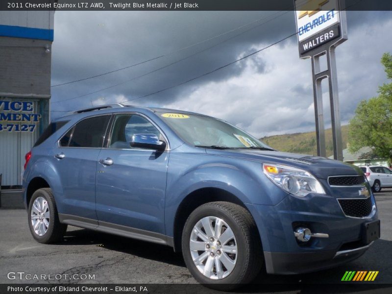Twilight Blue Metallic / Jet Black 2011 Chevrolet Equinox LTZ AWD