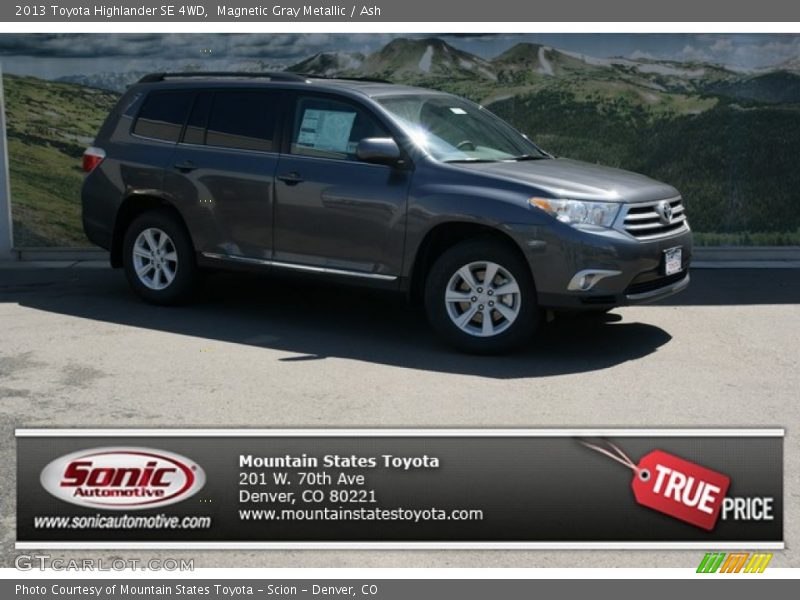 Magnetic Gray Metallic / Ash 2013 Toyota Highlander SE 4WD