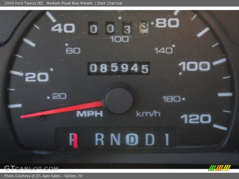 Medium Royal Blue Metallic / Dark Charcoal 2000 Ford Taurus SES
