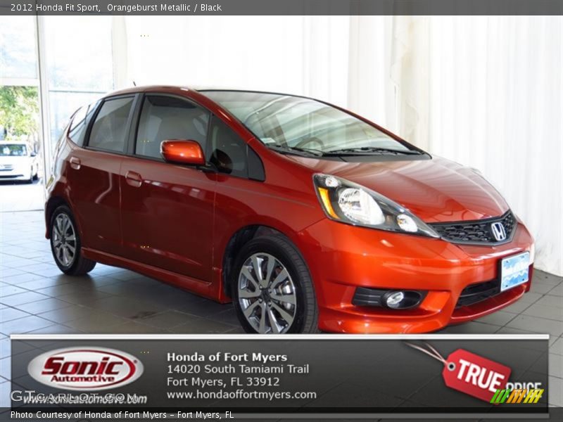 Orangeburst Metallic / Black 2012 Honda Fit Sport