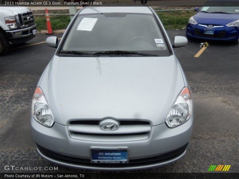 Platinum Silver / Black 2011 Hyundai Accent GS 3 Door