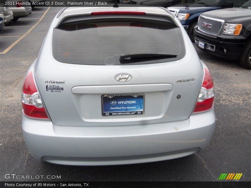 Platinum Silver / Black 2011 Hyundai Accent GS 3 Door