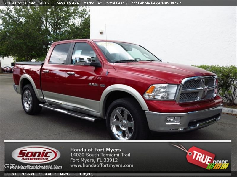Inferno Red Crystal Pearl / Light Pebble Beige/Bark Brown 2009 Dodge Ram 1500 SLT Crew Cab 4x4